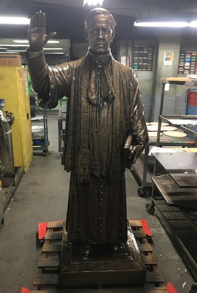 First Catholic Slovak Union Statue Reverend Furdek front post-restoration