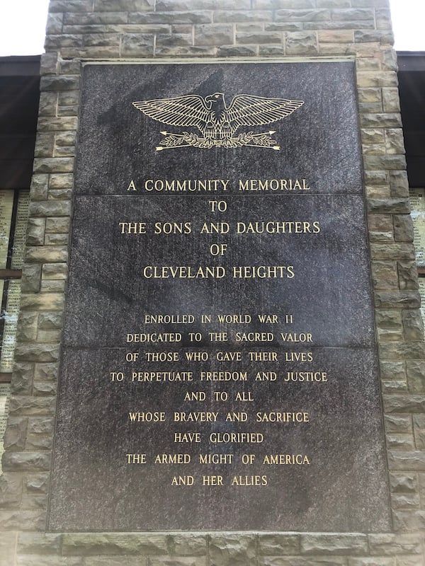 World War II Memorial - Cleveland Heights old